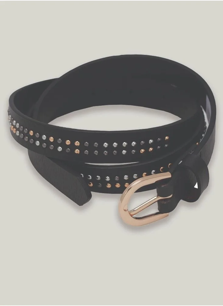 AMICA AMICA Studded Leather Belt - Black