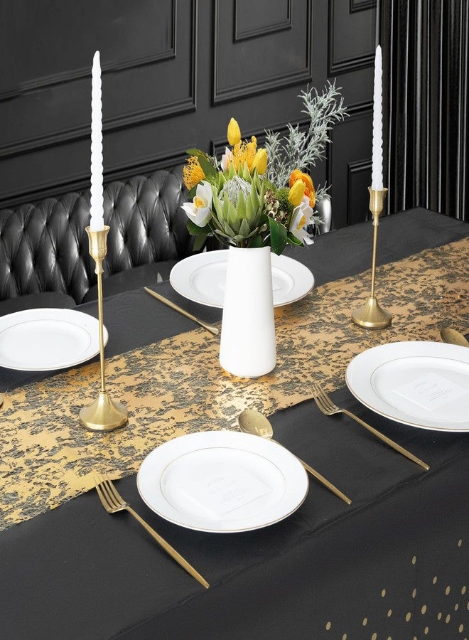 NLUS 2 PCS Gold Table Runner, 11"x108" Per Roll Sequin Glitter Foil Metallic Gold Thin Mesh Table Runner for Party, Wedding, Birthday, Christmas Decor - Image 3
