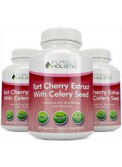 Purely Holistic Tart Cherry Extract Capsules 1,000mg - 50% MORE 180 Capsules, 3 Month Supply - Blend with Tart Cherry and Celery Seed Powder - Powerful Antioxidant for Advanced Uric Acid Cleanse & Joint Support  - Image 5