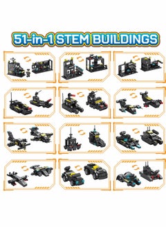 KASTWAVE طقم بناء الروبوت 51 في 1 للأطفال ألعاب STEM مجموعة البناء للأولاد من 8-12 مشروع هندسي ألعاب البناء هدايا للأولاد الأطفال في السن  - Image 4