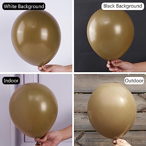 PartyWoo Brown Balloons 100pcs 12 Inch Boho Neutral Coffee Tan Fall Latex Helium Balloons for Wedding Baby Shower Gender Reveal Graduation Safari Woodland Birthday Fall Party Decorations BrownF09 - Image 5