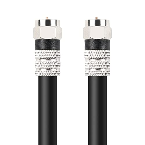 Postta Digital Coaxial Cable(6 Feet) Quad Shielded White RG6 Cable with F-Male Connectors - Image 1
