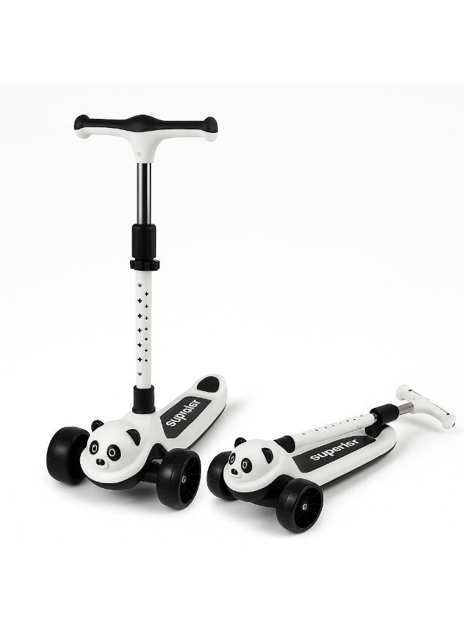 ضحكة  سكوتر ركوب آمن للأطفال 3 عجلات، ارتفاع قابل للتعديل، عجلات LED مضيئة وفرامل خلفية (لأعمار 3 سنوات فما فوق)