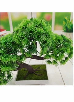 Y&D Artificial Plants, Bonsai Tree Fake Plant Potted Desktop Display Garden Decor Pine Green  - Image 4
