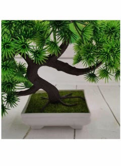 Y&D Artificial Plants, Bonsai Tree Fake Plant Potted Desktop Display Garden Decor Pine Green  - Image 2