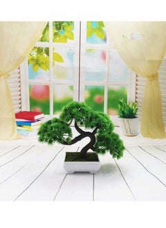 Y&D Artificial Plants, Bonsai Tree Fake Plant Potted Desktop Display Garden Decor Pine Green  - Image 3