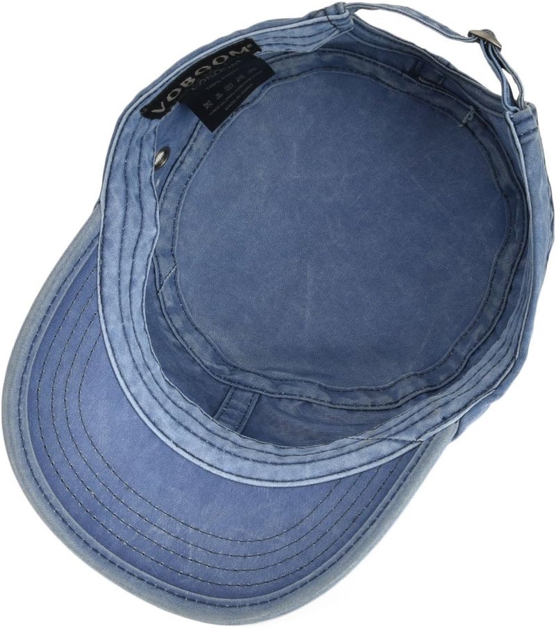 VOBOOM Washed Cotton Military Cadet Army Caps Unique Design Vintage Flat Top Hat - Image 5