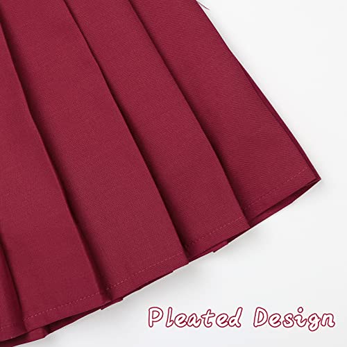 KEREDA Girls Pleated Mini Skirt High Waist Tennis School Uniform Skirts 10-12 Years Black - Image 5