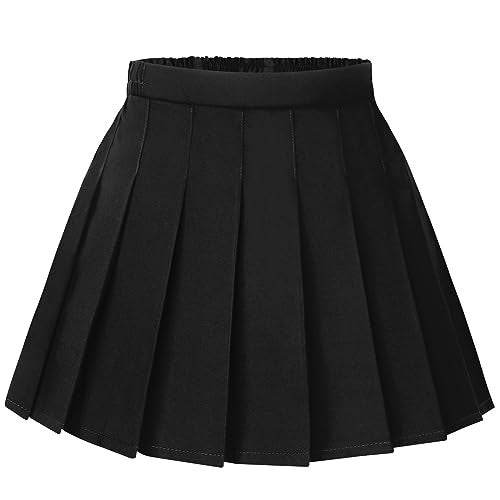 KEREDA Girls Pleated Mini Skirt High Waist Tennis School Uniform Skirts 10-12 Years Black - Image 4