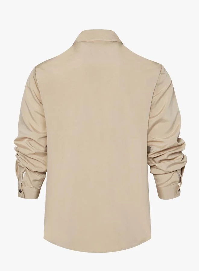 تايك تو جاكيت رجالي سادة بجيوب وأكمام طويلة