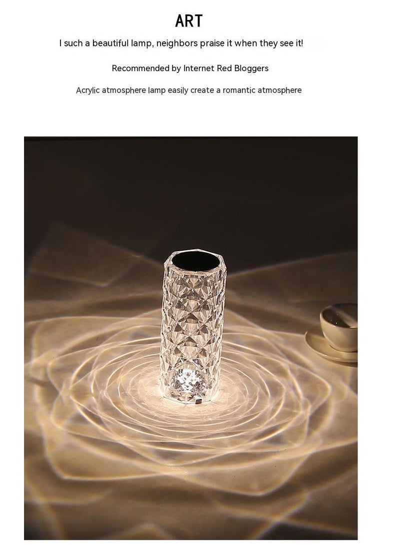 Cool Baby COOLBABY Decorative Table lamp Modern Simple Plastic Crystal Rose Atmosphere Lamp Bedroom Bedside Touch Plug-in Small Night Light COOLBABY Decorative Table lamp Modern Simple Plastic Crystal Rose Atmo  - Image 4