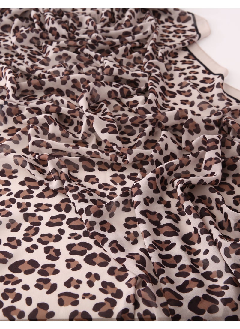 ShineShe - Elegant Ladies Fashion Scarf Leopard Printed Long Chiffon Headscarf - Image 1