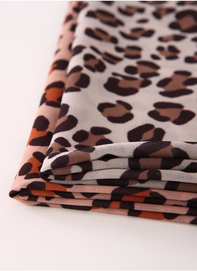 ShineShe - Elegant Ladies Fashion Scarf Leopard Printed Long Chiffon Headscarf - Image 1