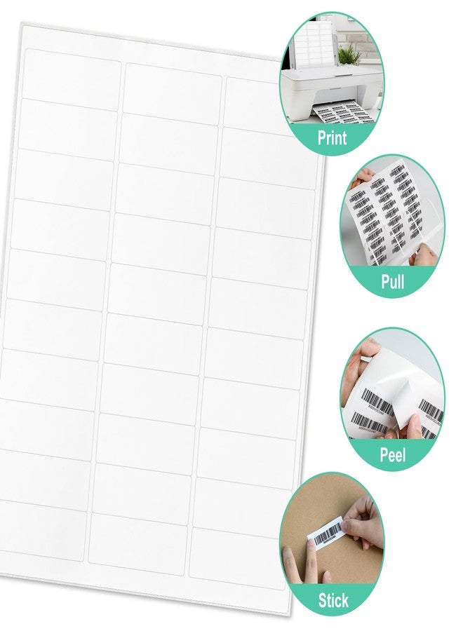 L LIKED 100 Sheets Mailing Address Labels Printable White Sticker Paper, Laser/Inkjet Printing - Matte 1" x 2-5/8" 30 per Sheet (3000 Labels, 100 Sheets) - Image 5