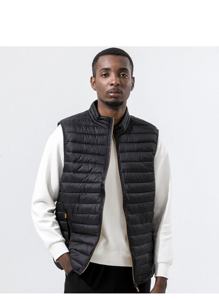 Loquat Autumn Winter Men Stand Collar Sleeveless Warm Vest  - Image 2