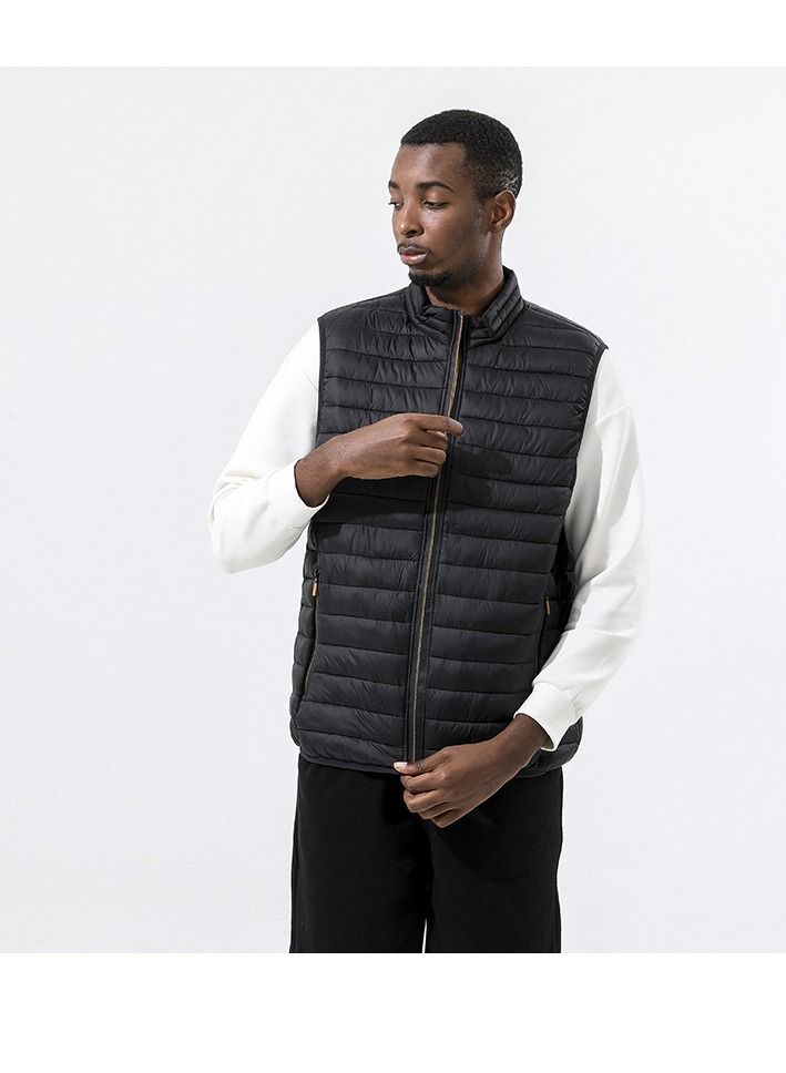 Loquat Autumn Winter Men Stand Collar Sleeveless Warm Vest  - Image 1