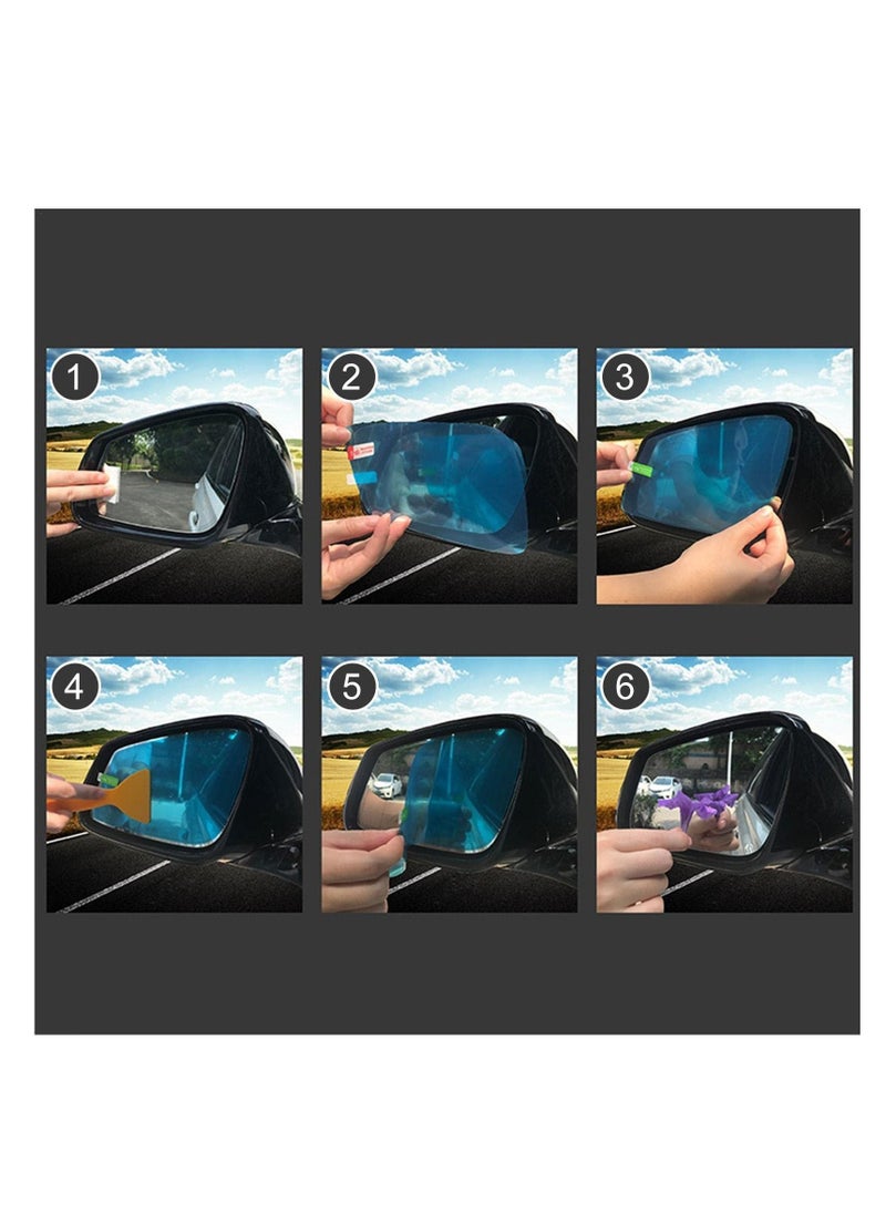 SYOSI Rearview Mirror Rain Film - Blue Car Rearview Mirror Rain Protective Film | Anti-Fog Rainproof Sticker | Automotive Exterior Accessories for Cars, Trucks (Bus)  - Image 2
