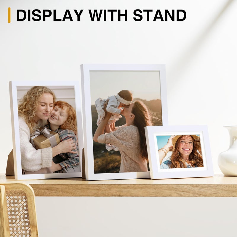 Vittanly 14 Pack Picture Frames Collage Wall Decor, Gallery Wall Frame Set with 2Pcs 11x14, 6Pcs 8x10 and 6Pcs 5x7 Photo Frames, Picture Frame Set for Wall Collage or Tabletop Display, White - Image 4