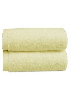MAXQON Pack Of 2 - Beach Towel - 100% Cotton 600 GSM Over Sized (90x180cm), Highly Absorbent Bath Sheet For Pool, Beach, Fitness, Sports, Yoga, Color-Beige  - Image 1