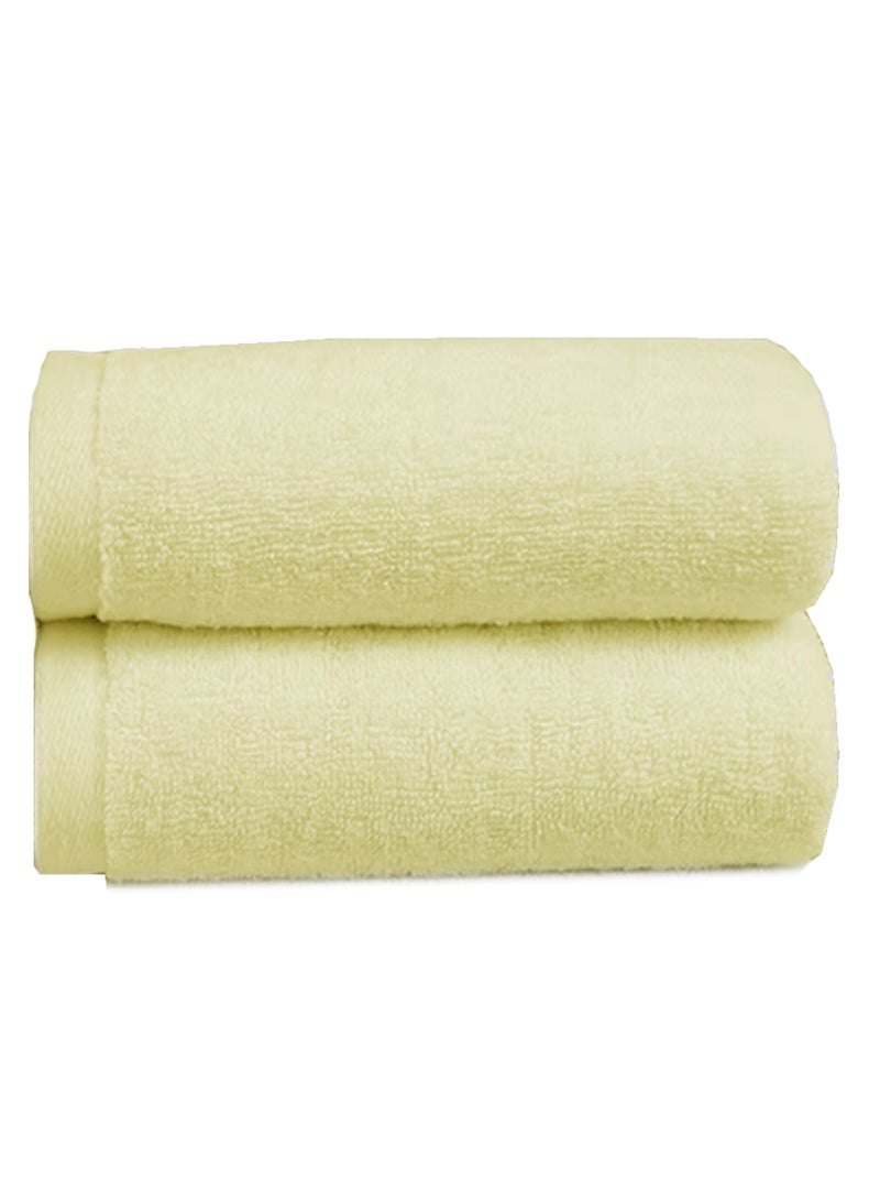 MAXQON Pack Of 2 - Beach Towel - 100% Cotton 600 GSM Over Sized (90x180cm), Highly Absorbent Bath Sheet For Pool, Beach, Fitness, Sports, Yoga, Color-Beige  - Image 1