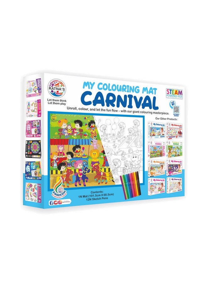 Ratna's My Coloring Mat Carnival Printed Mat of Size 40 x 27 Inches, Washable & Reusable Colouring Kit for Kids 3+ Years - Image 4