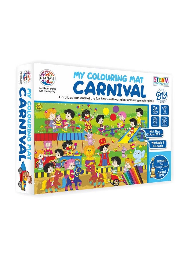 Ratna's My Coloring Mat Carnival Printed Mat of Size 40 x 27 Inches, Washable & Reusable Colouring Kit for Kids 3+ Years - Image 1