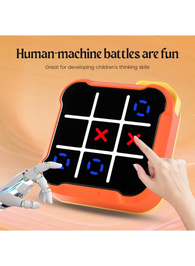 Tic-Tac-Toe, 4-In-1 Handheld Educational Game Console, Electronic Tic-Tac-Toe Game For Education And Memory Growth, Family, Toy Board Game For Children And Adults (Orange) - Image 5