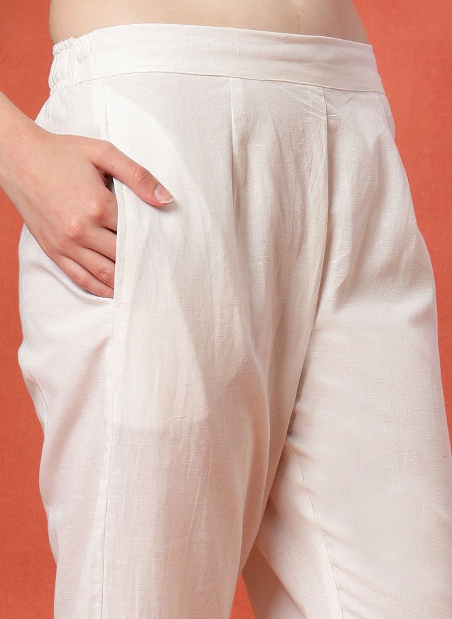 LARGISH Floral Printed A-Line Kurta with Trousers in Pure Cotton - Image 3