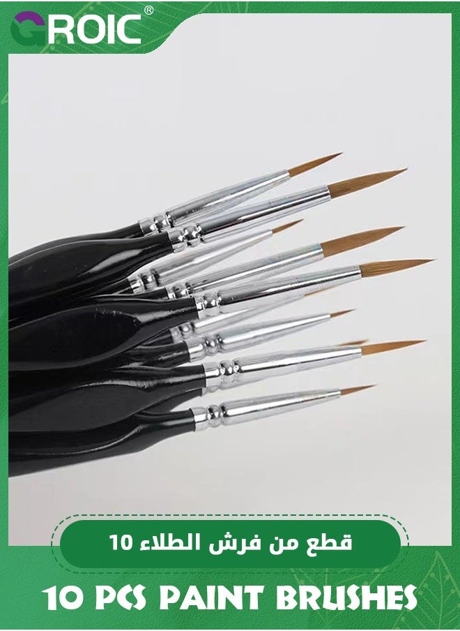 GROIC - Miniature Paint Brushes,10Pcs Small Fine Tip Paintbrushes, Micro Detail Paint Brush Set, Triangular Grip Handles Art Brushes,Thin Paint Brushes, Tiny Paint Brushes, Micro Paint Brush - Image 1