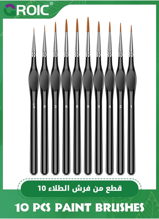GROIC - Miniature Paint Brushes,10Pcs Small Fine Tip Paintbrushes, Micro Detail Paint Brush Set, Triangular Grip Handles Art Brushes,Thin Paint Brushes, Tiny Paint Brushes, Micro Paint Brush - Image 1
