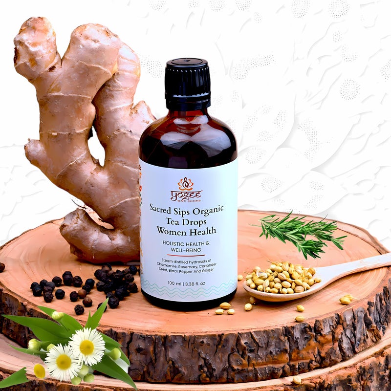 YOGEE Organic Herbal Tea Drops for Women | 100ml | Chai Masala Drops with Chamomile, Rosemary, Ginger, and Coriander Seed | Spice Drops for Tea, Natural Health Elixir and Herbal Tea Enhancer - Image 1