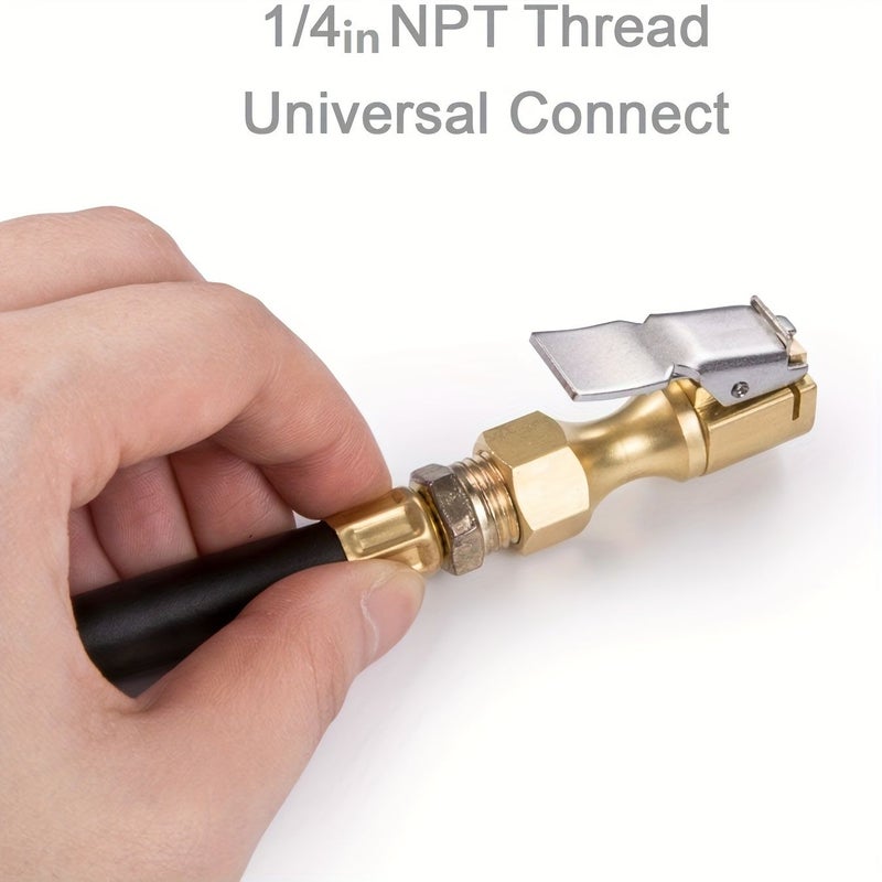 Heavy Duty Open Flow Lock Tire Air Chuck For Car Inflator Gauge Compressor Accessories 1pc Vehicle Maintenance Durable Design Reinforced Material Auto - Image 4