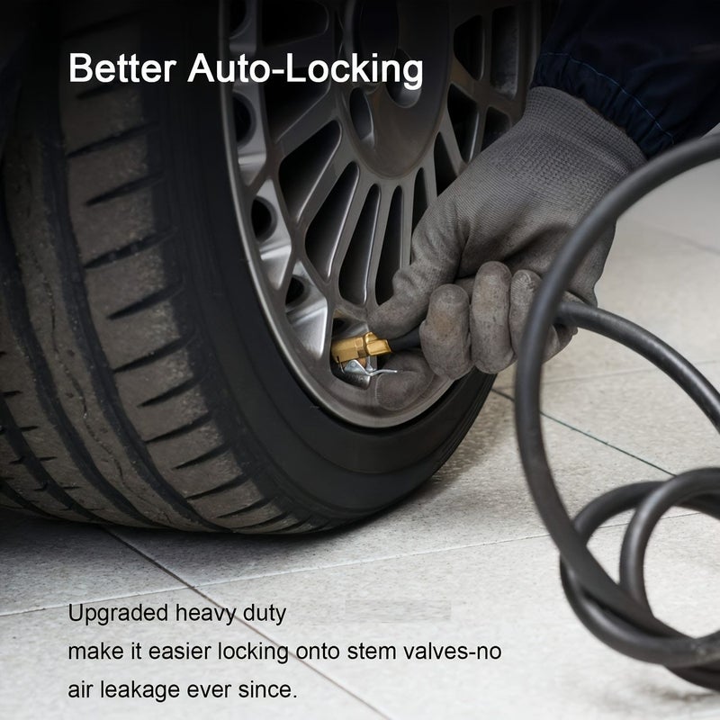 Heavy Duty Open Flow Lock Tire Air Chuck For Car Inflator Gauge Compressor Accessories 1pc Vehicle Maintenance Durable Design Reinforced Material Auto - Image 5