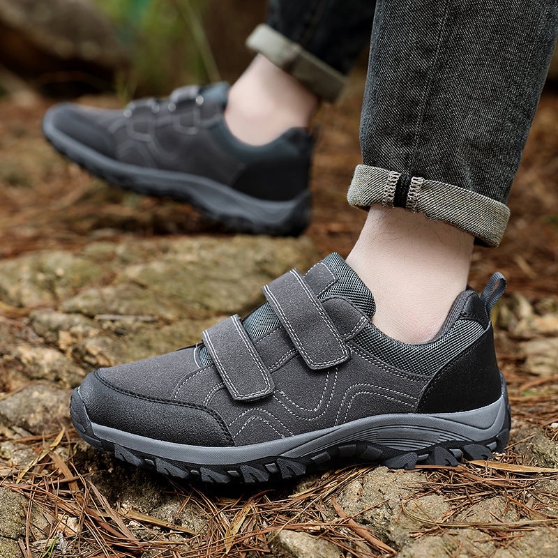 New Large Size Velcro Hiking Shoes For Men, Low-Top Retro Outdoor Casual Hiking Sneakers, Travel Shoes - Image 3