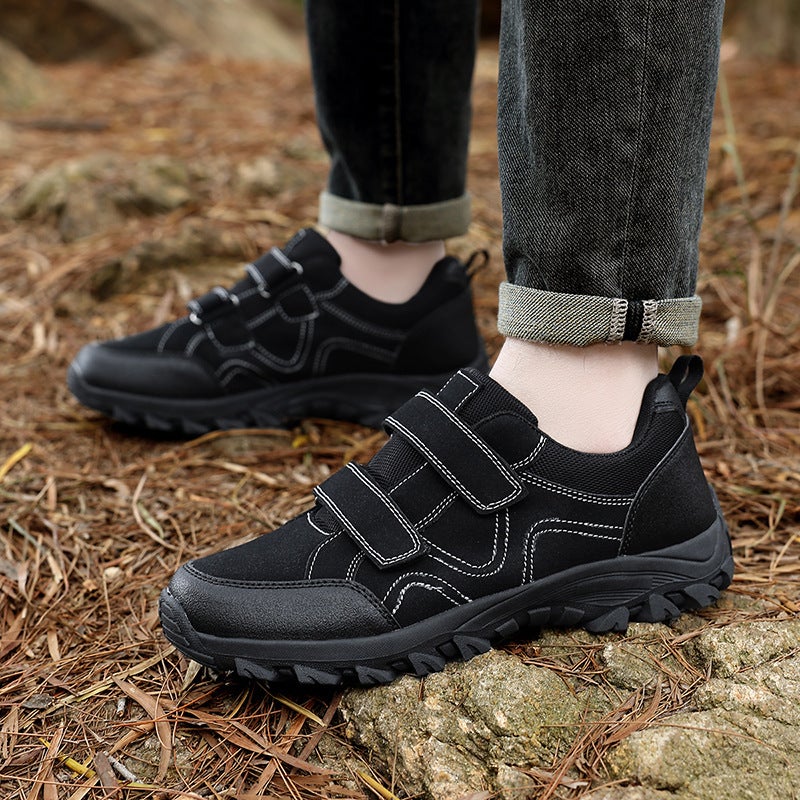 New Large Size Velcro Hiking Shoes For Men, Low-Top Retro Outdoor Casual Hiking Sneakers, Travel Shoes - Image 2