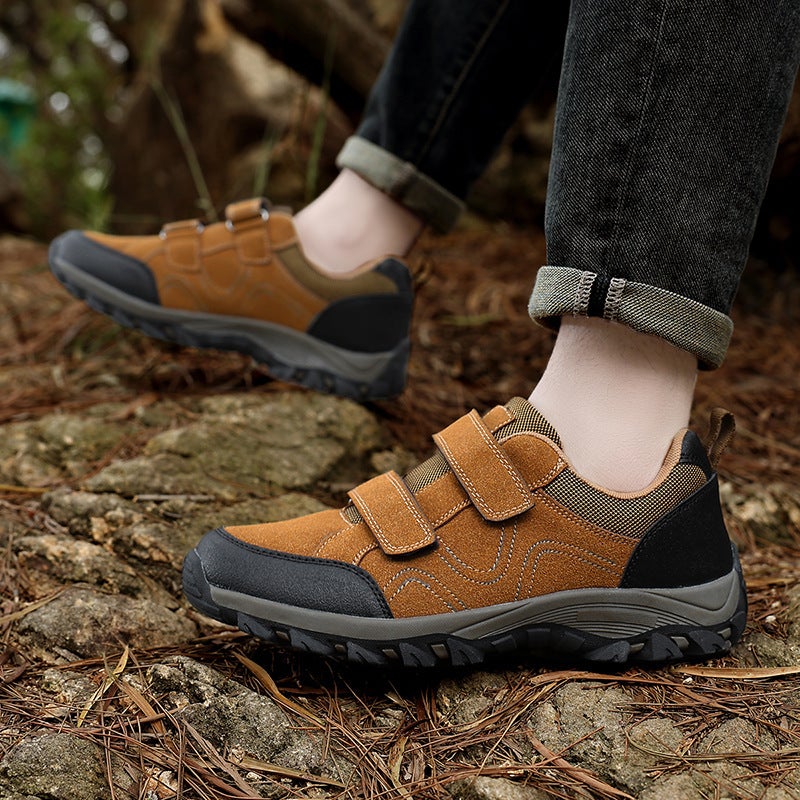 New Large Size Velcro Hiking Shoes For Men, Low-Top Retro Outdoor Casual Hiking Sneakers, Travel Shoes - Image 4