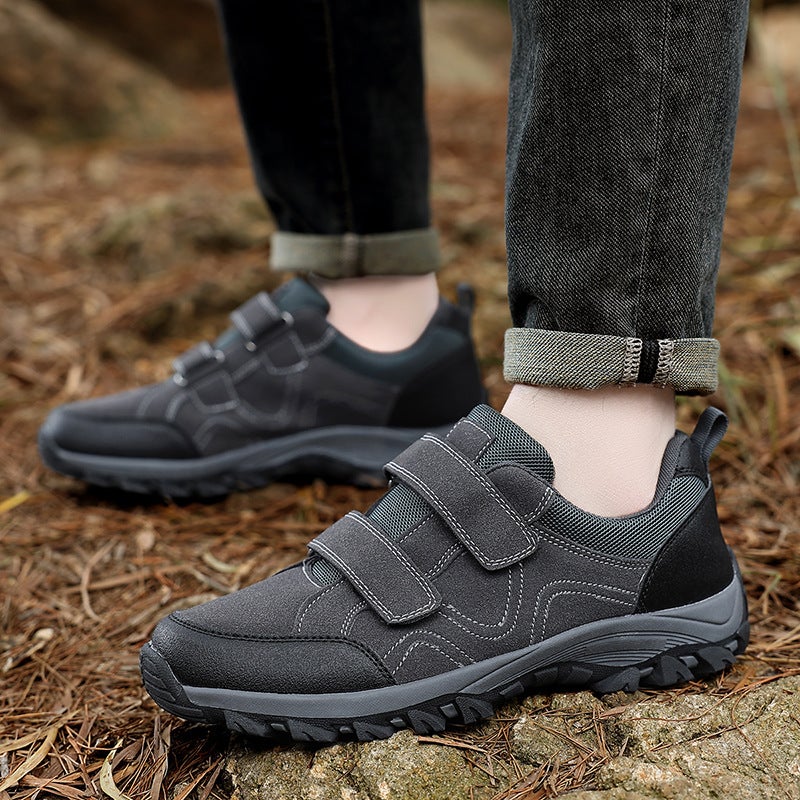 New Large Size Velcro Hiking Shoes For Men, Low-Top Retro Outdoor Casual Hiking Sneakers, Travel Shoes - Image 5