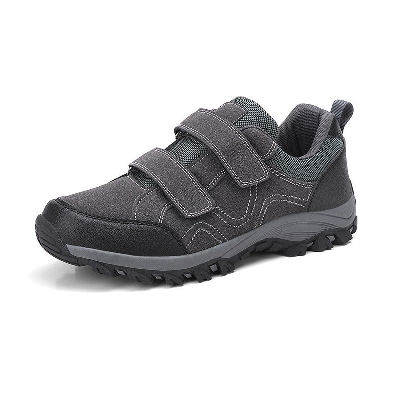New Large Size Velcro Hiking Shoes For Men, Low-Top Retro Outdoor Casual Hiking Sneakers, Travel Shoes - Image 1