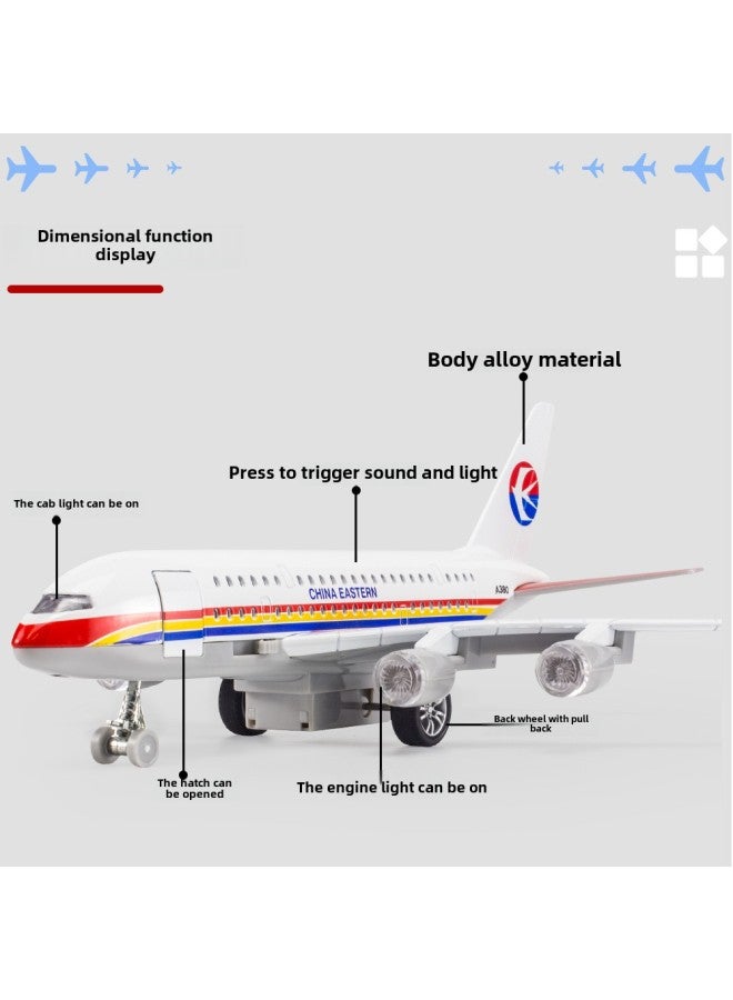 Simulation A380 China Southern Airlines Alloy Aircraft Children's Voice Ornaments Toy Model Acousto-optic Huili Passenger Aircraft Wholesale-Color:Large Color Southern Airlines - Image 5
