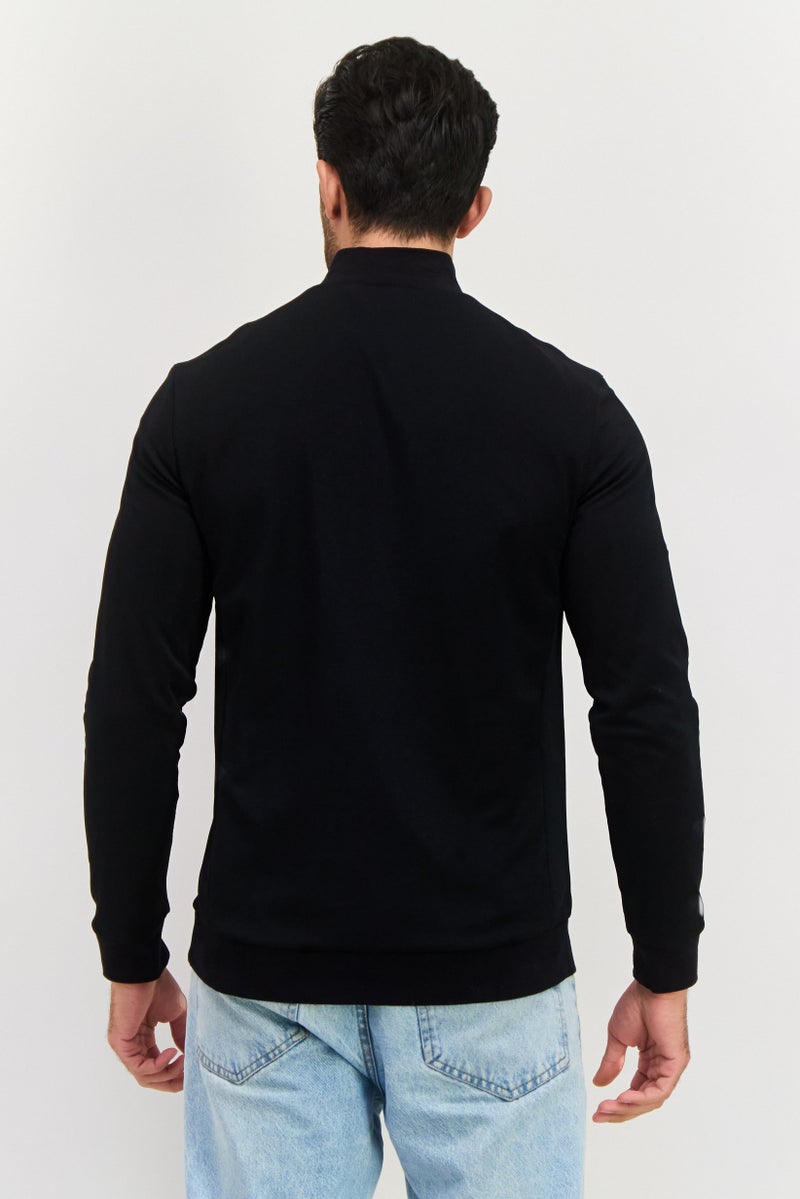 Lyle & Scott Men Mock Neck Long Sleeves Solid Sweatshirt, Black  - Image 2