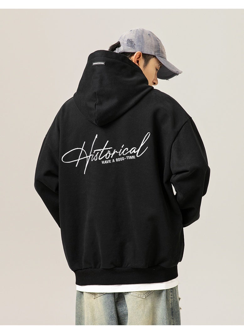 NIBEMINENT Hooded Sweatshirt Baggy Pullover Fashion Streetwear Casual Comfortable Top - Image 3