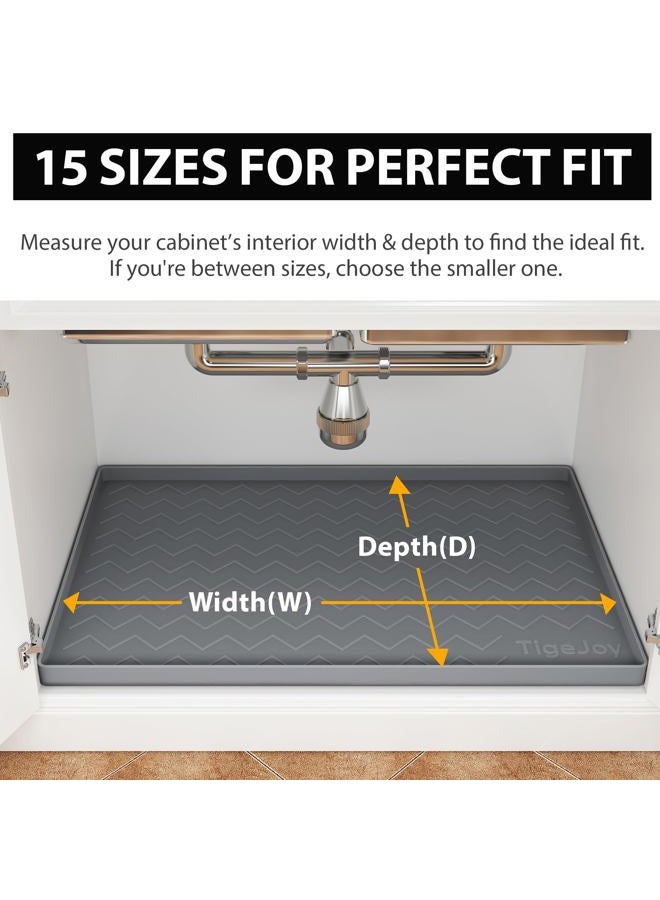 TigeJoy 40" x 19" Under Sink Mats for Kitchen Waterproof, Leak-Proof Silicone Mat Sink Protector and Cabinet Liner, Kitchen Essentials Organizer and Storage, Boot or Shoe Tray, Pet Feeding Mat - Image 2