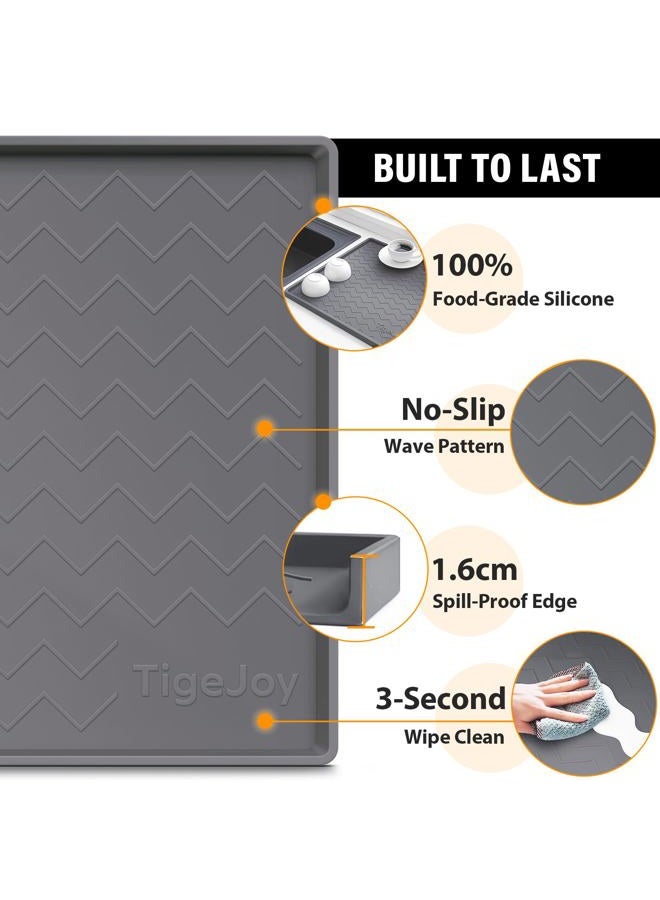 TigeJoy 40" x 19" Under Sink Mats for Kitchen Waterproof, Leak-Proof Silicone Mat Sink Protector and Cabinet Liner, Kitchen Essentials Organizer and Storage, Boot or Shoe Tray, Pet Feeding Mat - Image 4