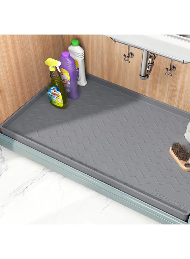 TigeJoy 40" x 19" Under Sink Mats for Kitchen Waterproof, Leak-Proof Silicone Mat Sink Protector and Cabinet Liner, Kitchen Essentials Organizer and Storage, Boot or Shoe Tray, Pet Feeding Mat - Image 1