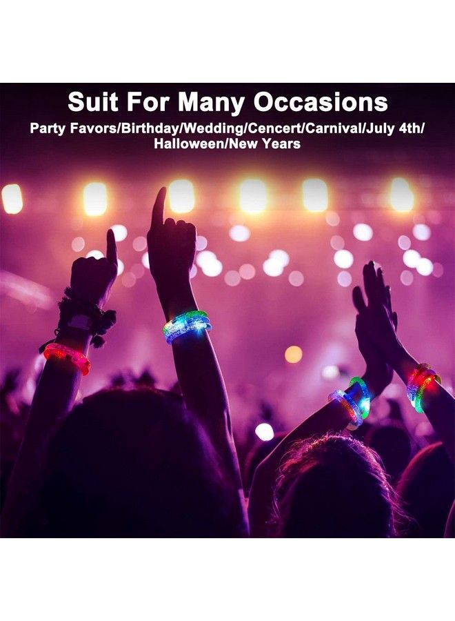 AMENON 24 Pack Glow In The Dark Led Bracelets 4Th Of July Party Supplies Favors Flashing Light Up Bracelet Glow Sticks Party Toys Neon Party Accessory Birthday Carnival July 4Th Party Game Gifts - Image 3