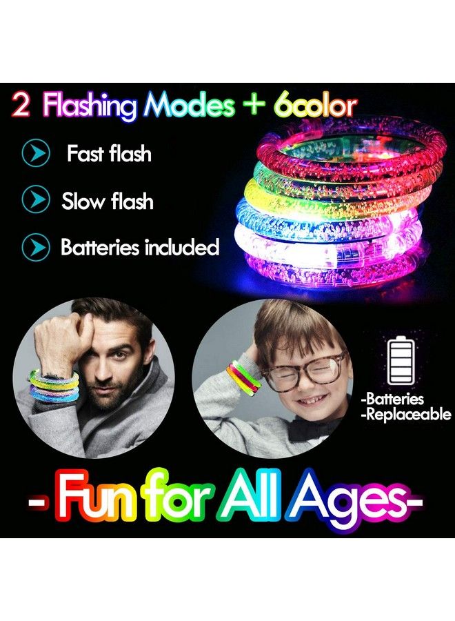 AMENON 24 Pack Glow In The Dark Led Bracelets 4Th Of July Party Supplies Favors Flashing Light Up Bracelet Glow Sticks Party Toys Neon Party Accessory Birthday Carnival July 4Th Party Game Gifts - Image 4