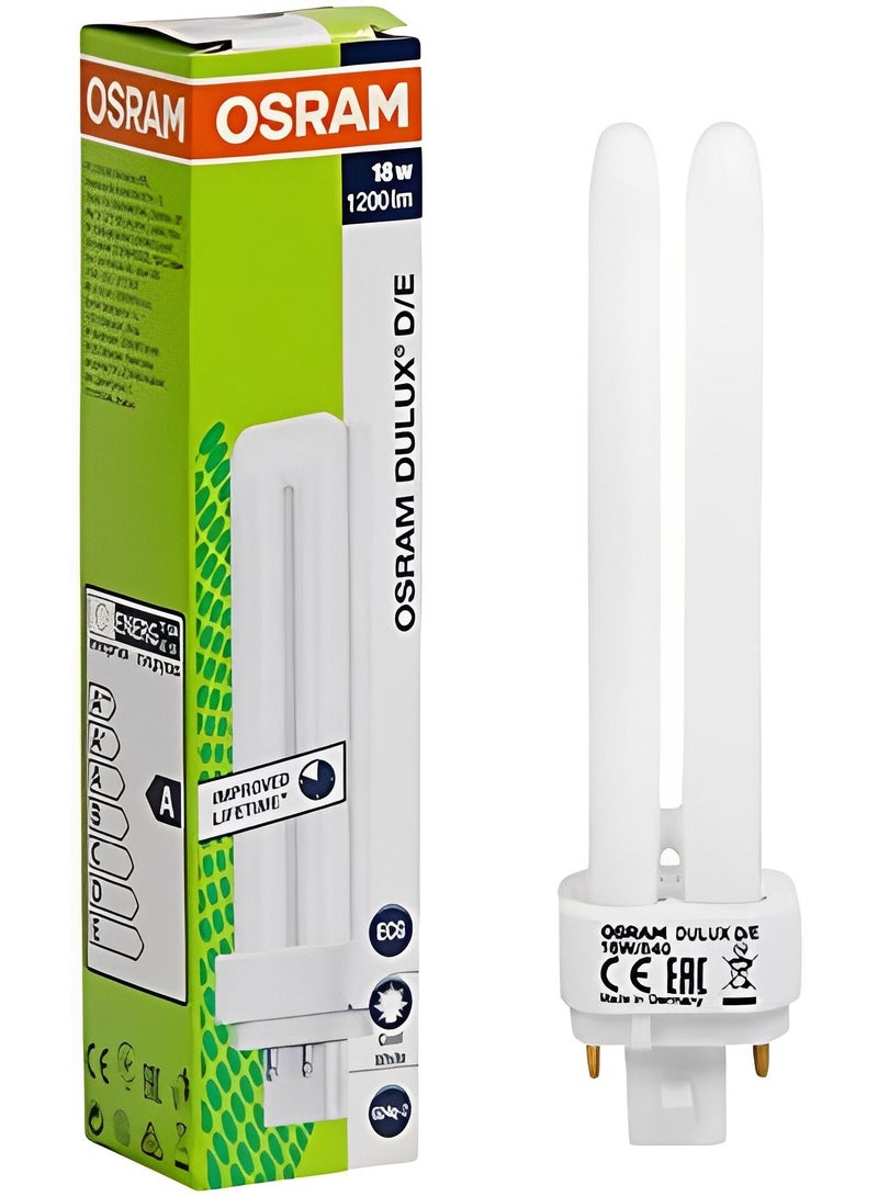أوسرام ديكور منزلي طويل الأمد مصباح فلورسنت عالي الجودة موفر للطاقة 4 Pin CFL لمبة 18 واط ، 840 أبيض بارد 4000 كيلو - Image 1