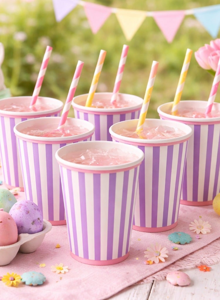 ThePartyPopper Purple 8 Pieces Easter Paper Cups Disposable Paper Cups - Image 4