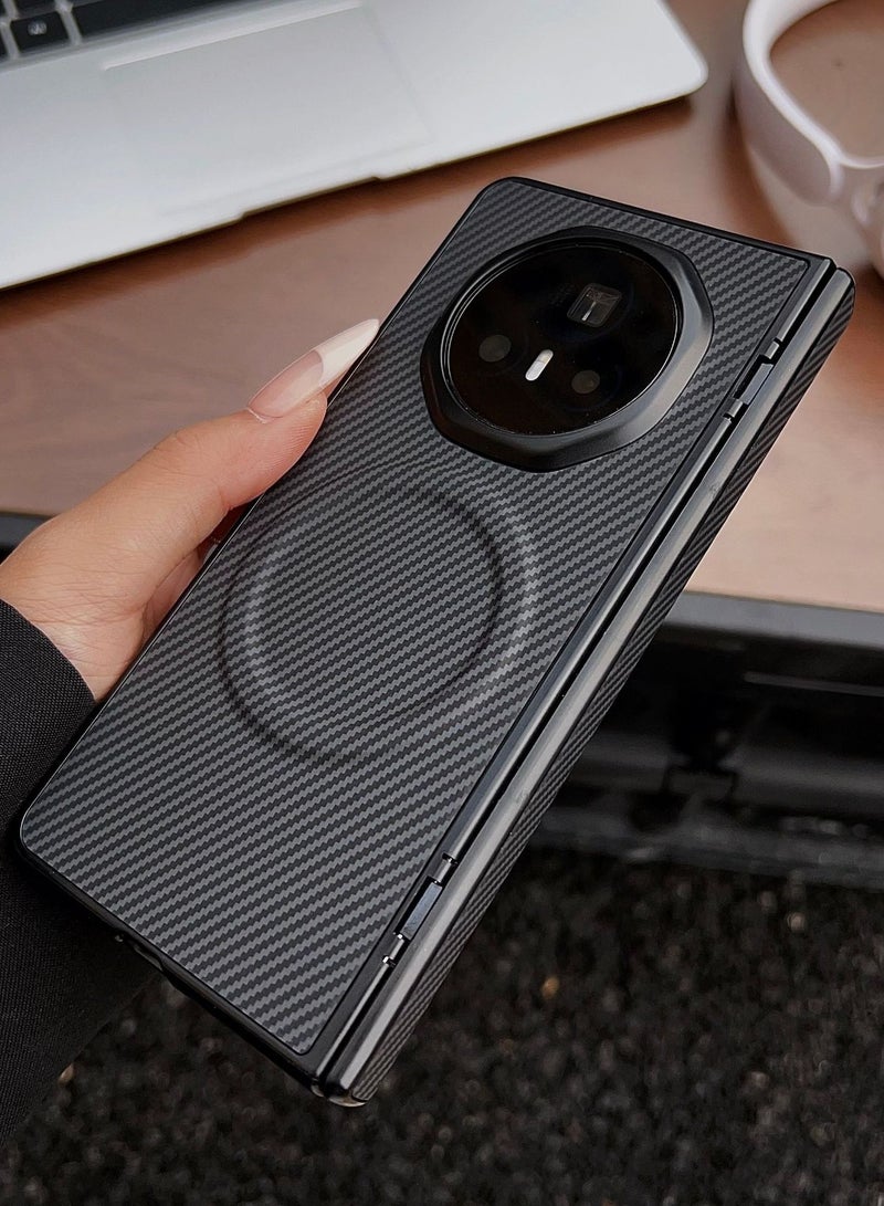 Honor Magic V5 Case, 【Triple Protection】 Shockproof Shock Absorbing Magnetic Case for Honor Magic V5 Carbon Fiber - Image 3