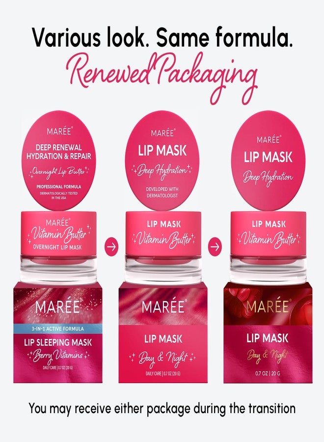 MAREE Lip Mask Overnight 2 Pack - Lip Moisturizer For Very Dry Lips - Hydrating Lip Butter Balm with Hyaluronic Acid & Collagen - Overnight Lip Treatment - Lip Sleeping Mask Repair - Image 2